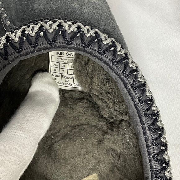 UGG Men's Tasman Charcoal Suede Slip-Ons - Picture 9 of 12